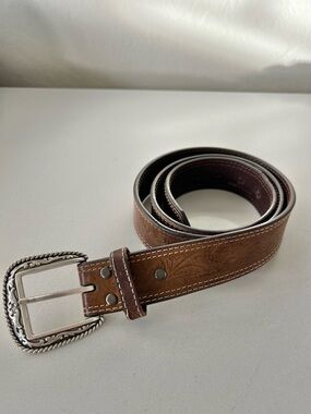 Ariat 2007 Limited Edition Buckle & Belt Western Tooled Leather Belt Size 36